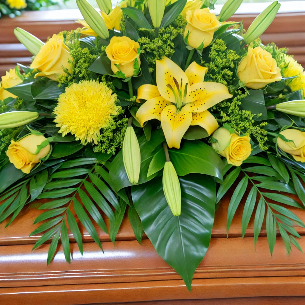 Full Sun Memorial Casket Spray