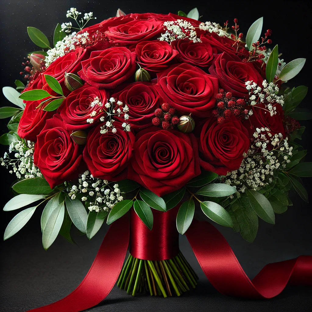 Timeless Red Rose Wedding Bouquet