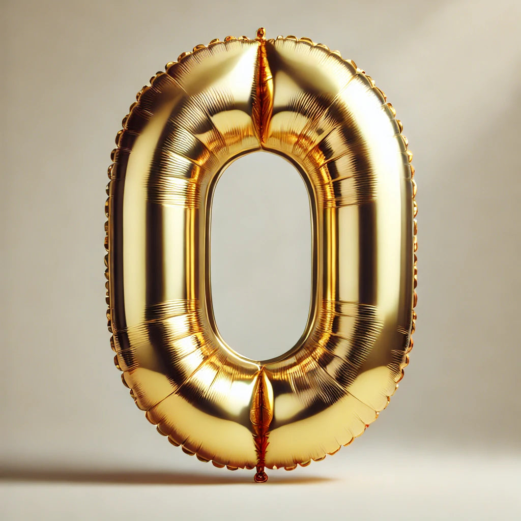 Gold Number Balloon, 34 Inches