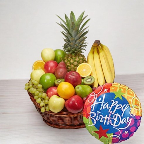 Birthday Wishes Fruit Basket – City Flowers Gift Baskets