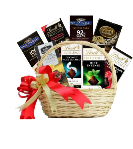 Dark Chocolate Mix Basket (FGB93) - City Flowers & Gift Baskets
