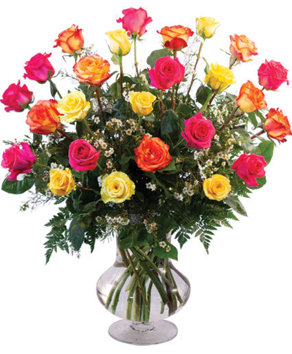 24 MIXED ROSES (FGB1) - City Flowers & Gift Baskets