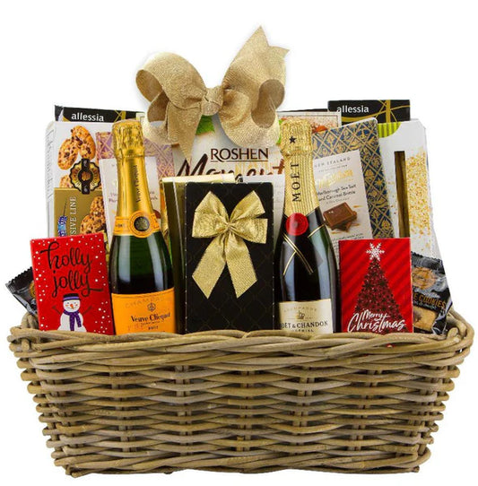 Luxurious Holiday Champagne & Gourmet Gift Basket