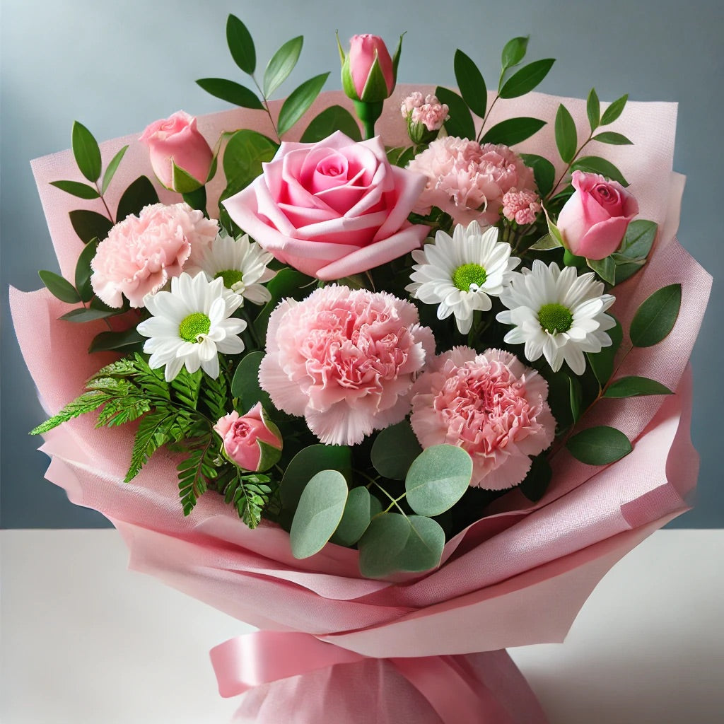 Elegant Pink & White Floral Bouquet