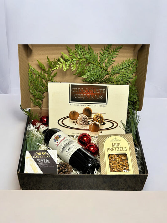 Holiday Elegance Wine & Chocolate Gift Box