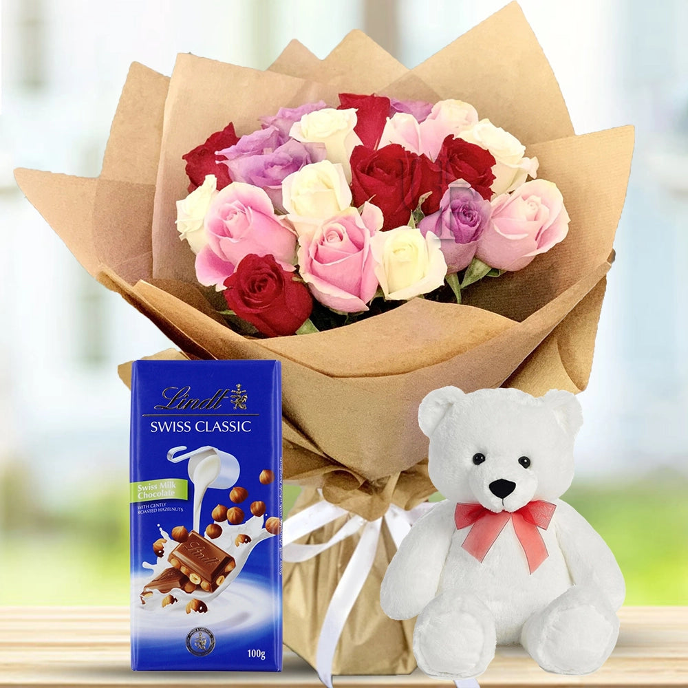 Colorful Rose Bouquet &amp; Sweet Treats
