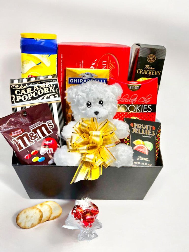 Savory Treats Gift Box with Teddy Bear