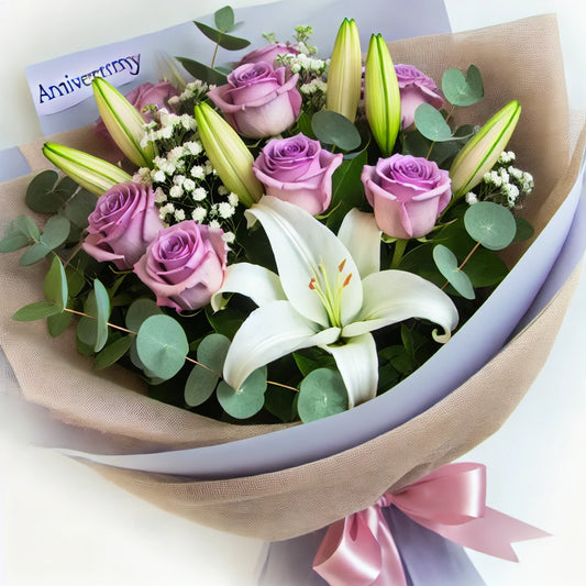 Lavender Elegance Anniversary Bouquet