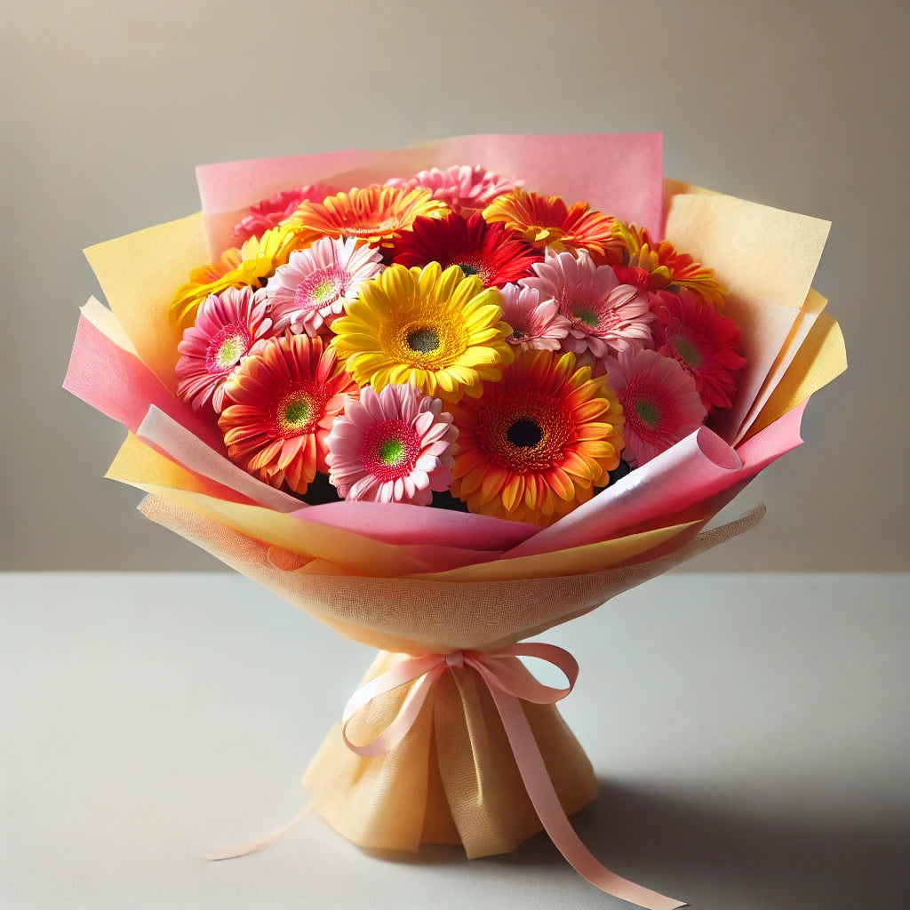 Vibrant Gerbera Daisy Delight with Ferrero Rocher