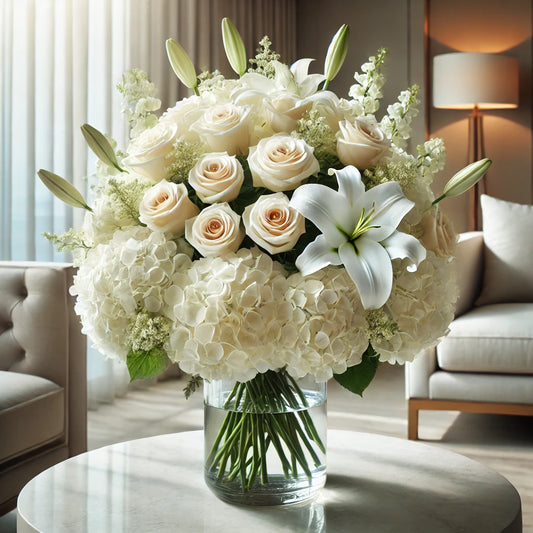 Pure Elegance White Floral Arrangement"