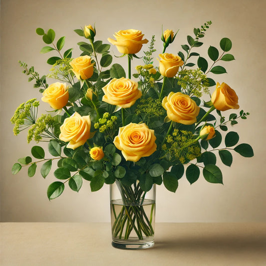 Sunshine Bouquet: A Dozen Yellow Roses