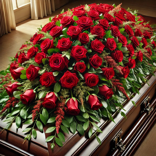 Majestic Red Casket Spray