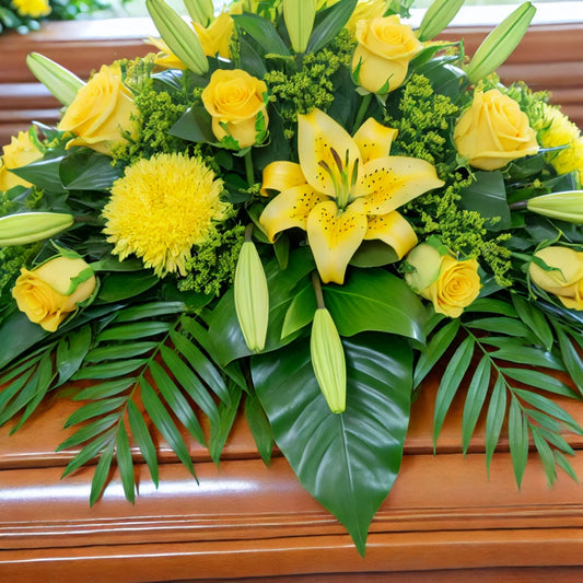 Full Sun Memorial Casket Spray