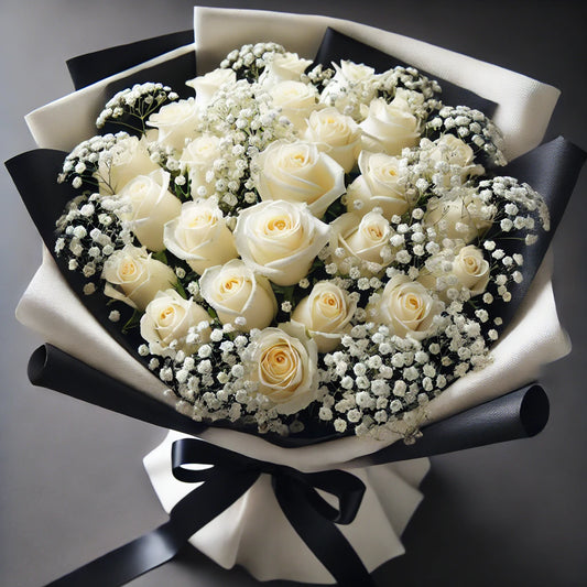 Timeless Grace White Rose Bouquet