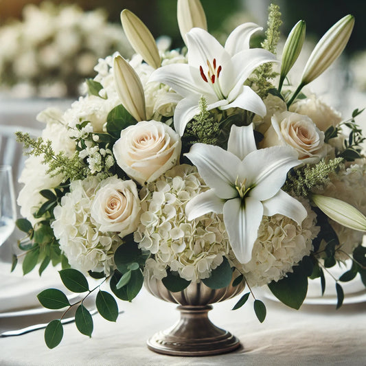 Elegant White Wedding Centerpiece