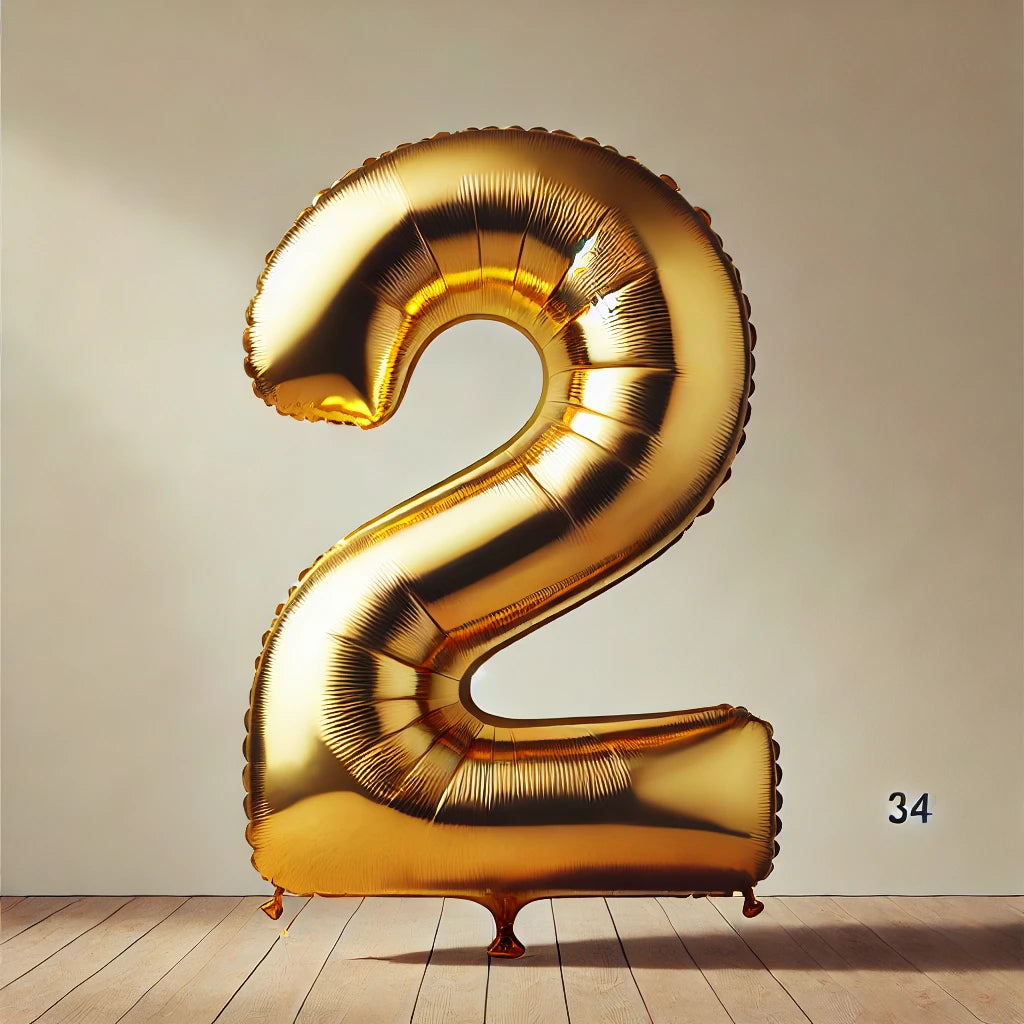 Gold Number Balloon, 34 Inches