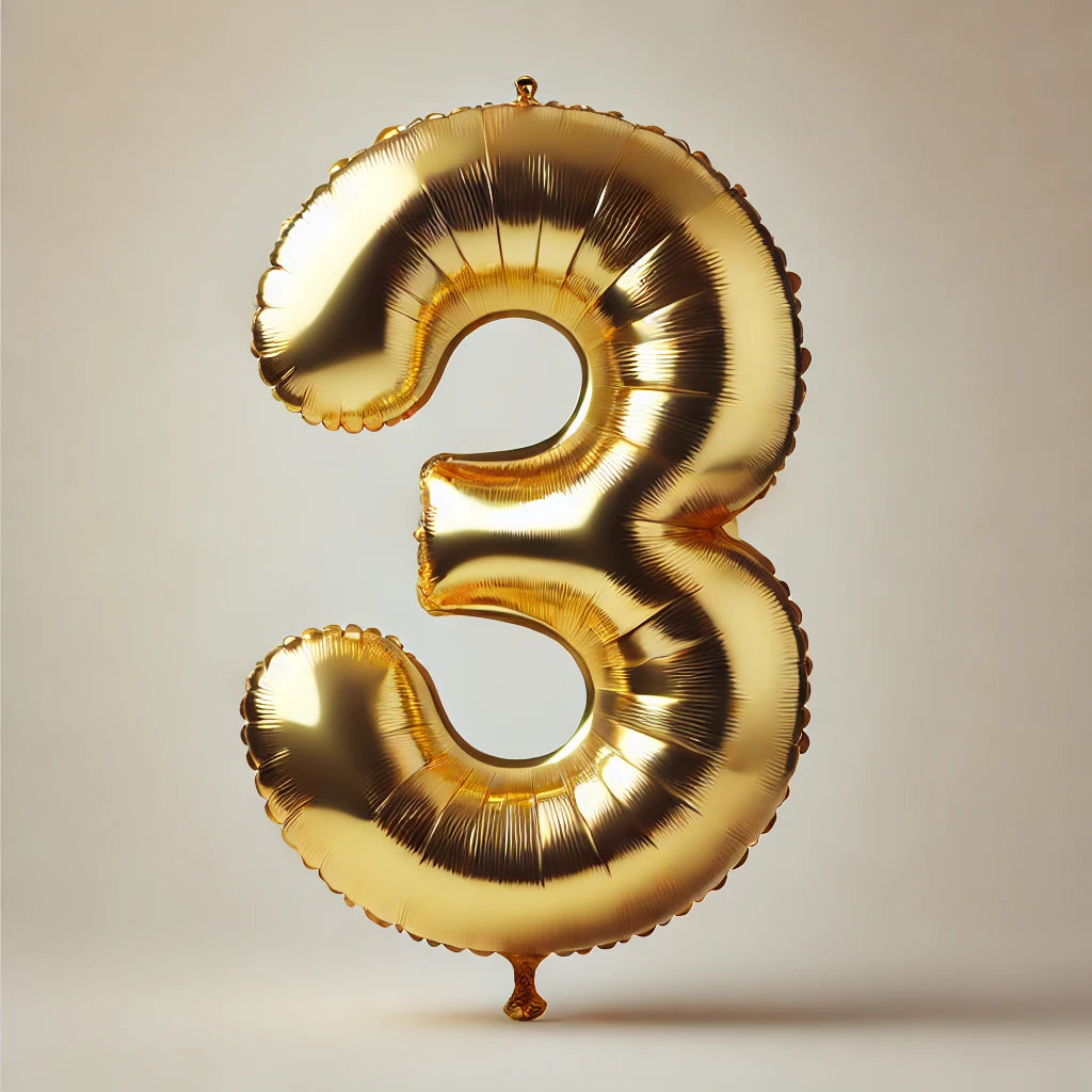 Gold Number Balloon, 34 Inches