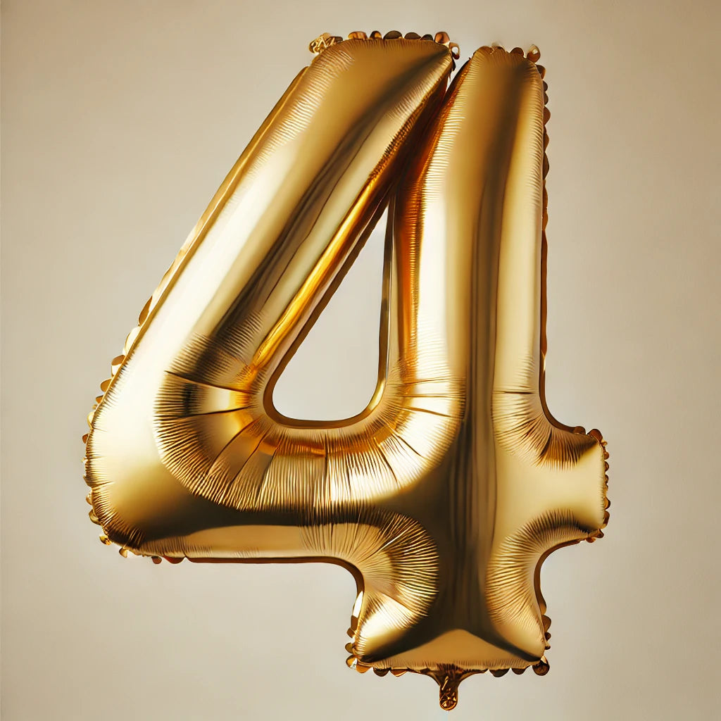 Gold Number Balloon, 34 Inches