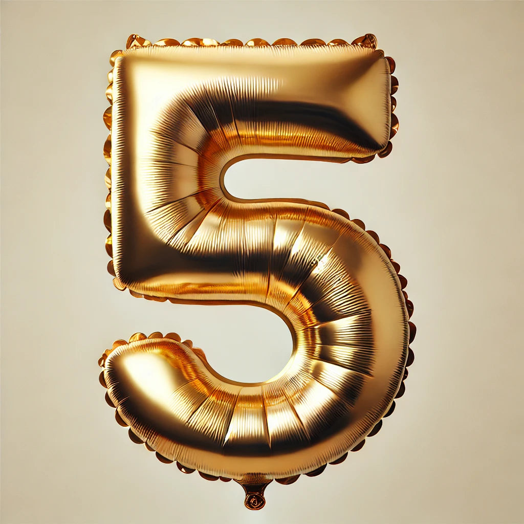 Gold Number Balloon, 34 Inches