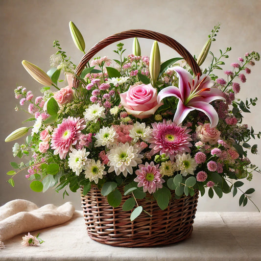 Rustic Charm Floral Basket Arrangement