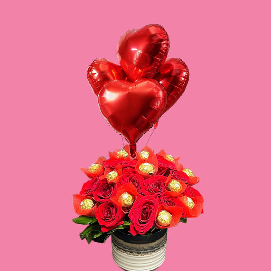 Sweet Romance Rose and Chocolate Bouquet