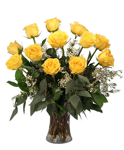 DOZEN YELLOW ROSES (FGB25) - City Flowers & Gift Baskets