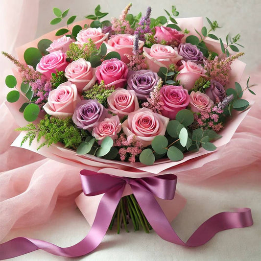 Enchanting Pink And Lavender Rose Bouquet